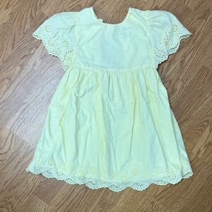 Old Navy Light Yellow Eyelet Kids Dress